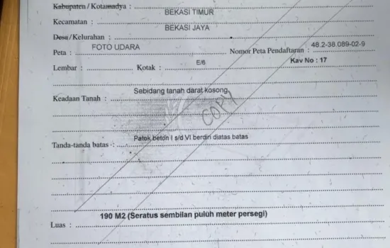 Kavling perum premier bekasi kluster hakiki